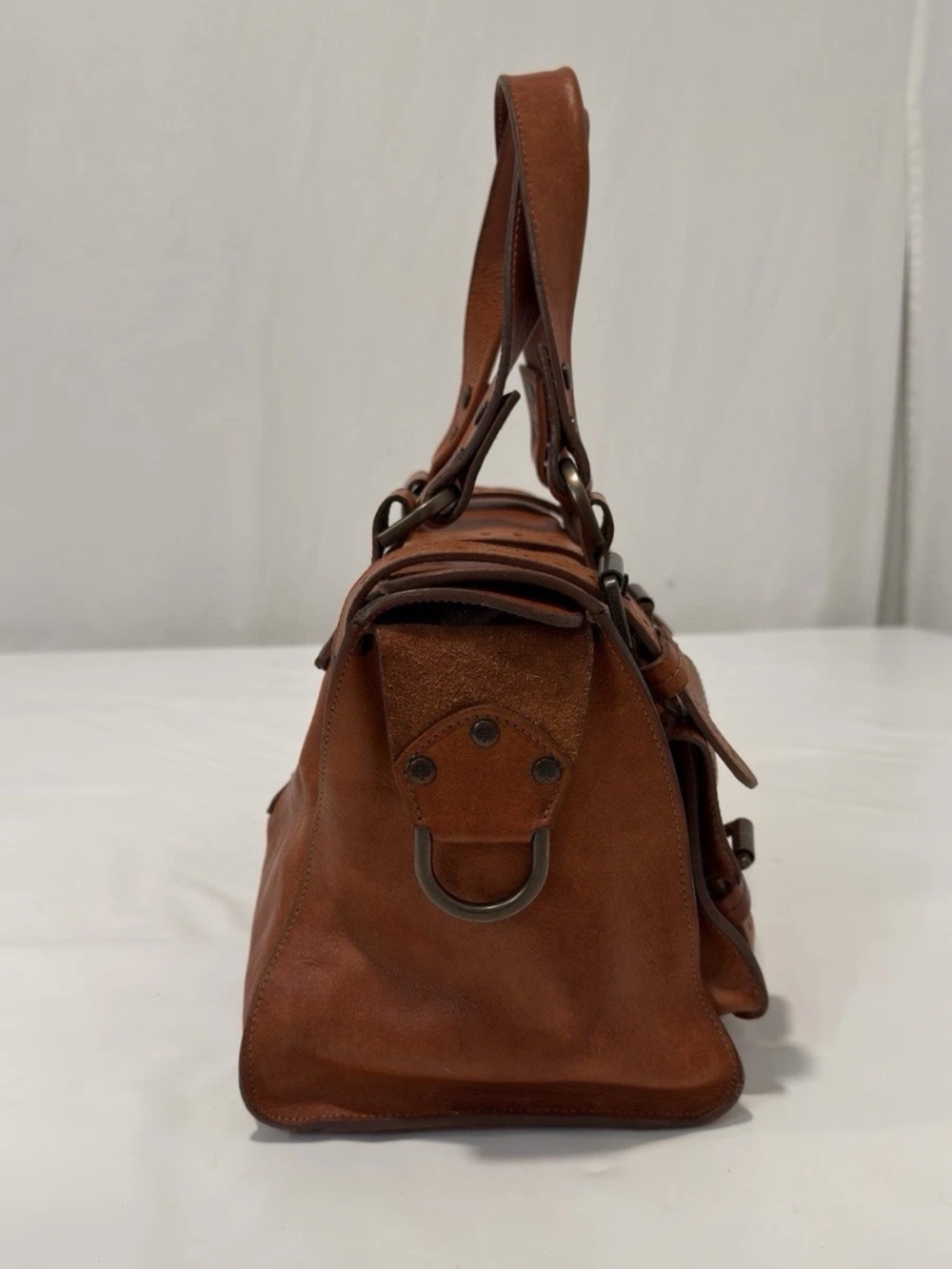 Mulberry Cognac Leather Buckled Satchel - Picture 3 of 15